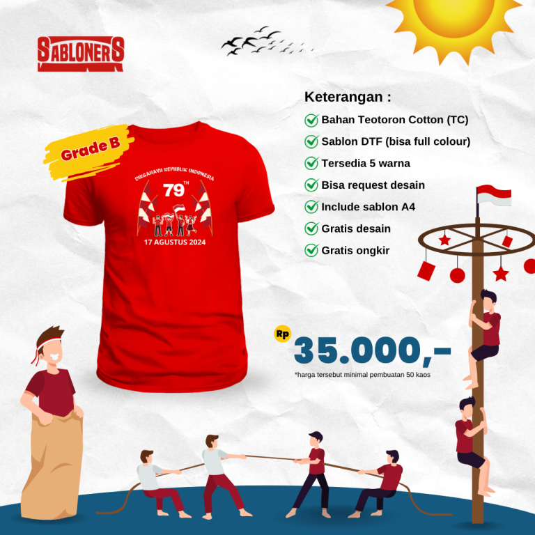 cetak kaos 17 agustus murah