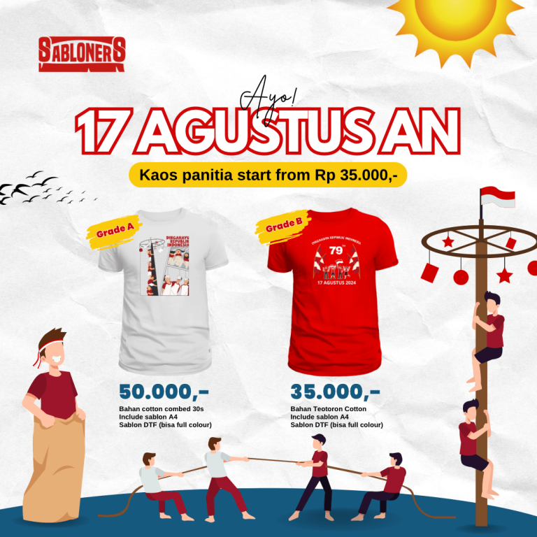 sablon kaos 17 agustus keren
