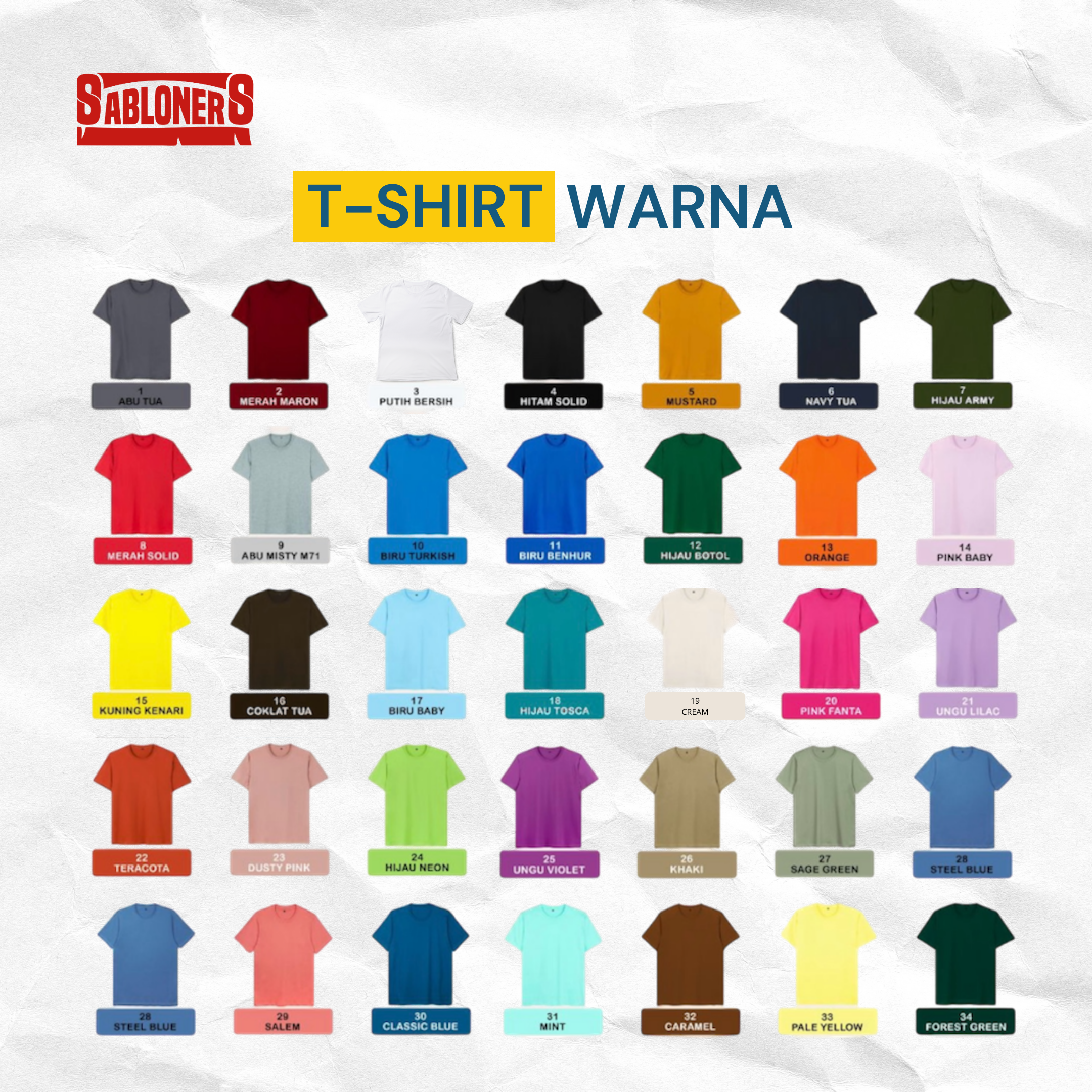 Kaos Polos Panjang Dewasa 100% Cotton Combed Premium - Gambar 4