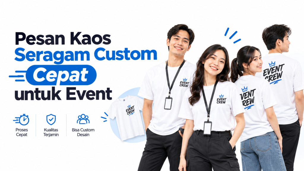 pesan kaos seragam custom cepat untuk event